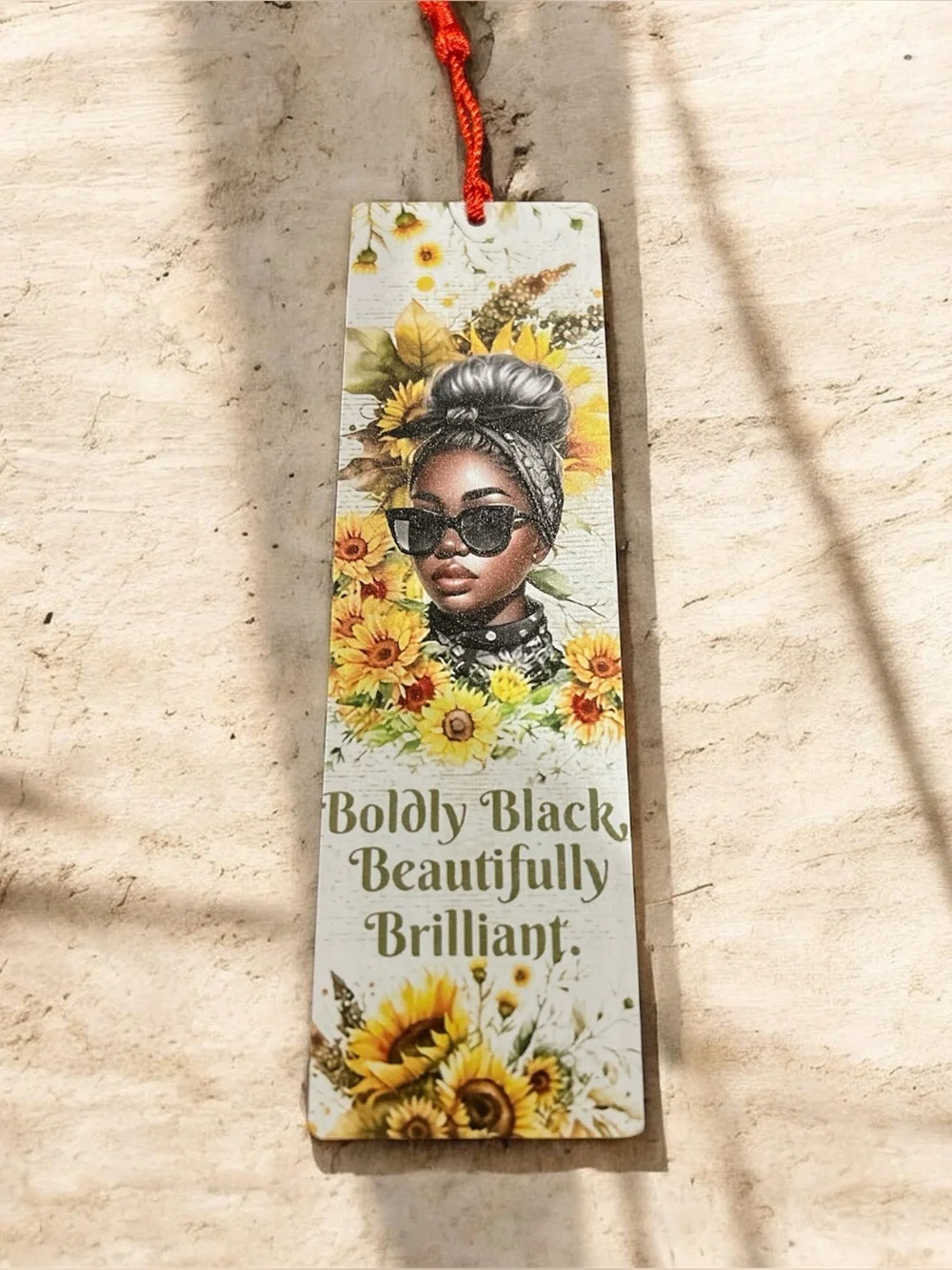 Boldly Black, Beautifully Brilliant Sunflower Acrylic Bookmark